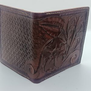 Portefeuille en cuir repoussé