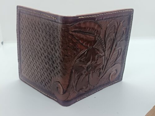 Portefeuille en cuir repoussé