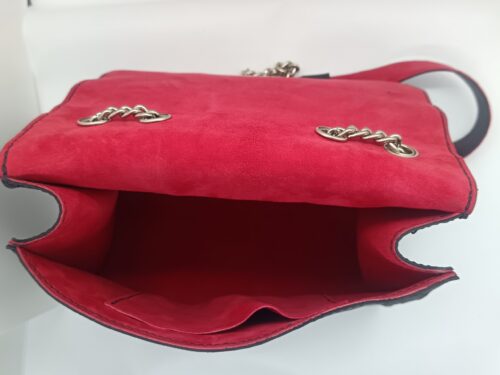 Sac Sofia noir doublé cuir rouge – Image 3
