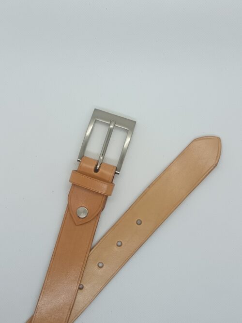 Ceinture cuir tannage végétal teinte naturelle – Image 9