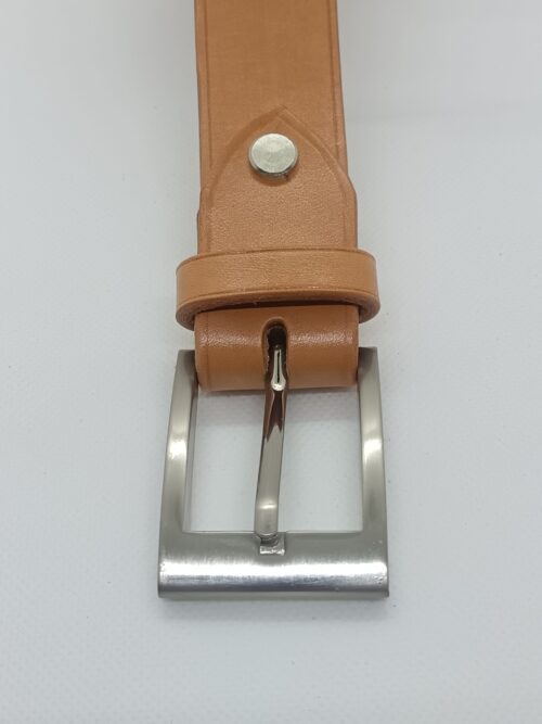 Ceinture cuir tannage végétal teinte naturelle – Image 5