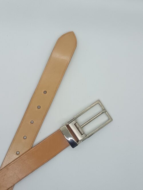 Ceinture cuir tannage végétal teinte naturelle – Image 4