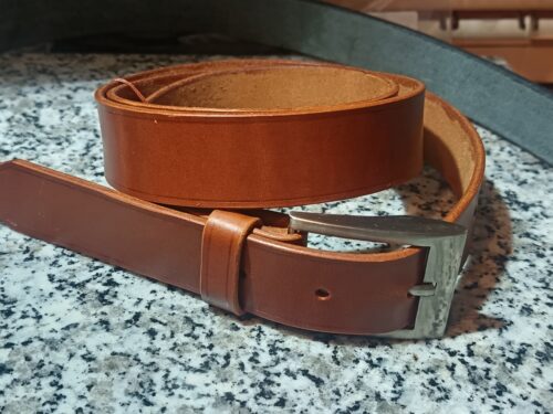 ceintures en cuir tannage végétal marron