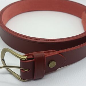 ceinture cuir tannage végétal rouge carmin
