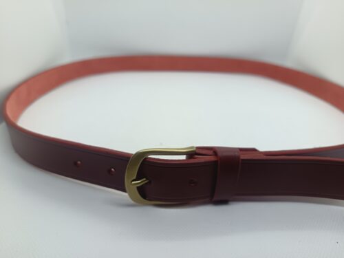 Ceinture cuir tannage végétal rouge carmin – Image 3