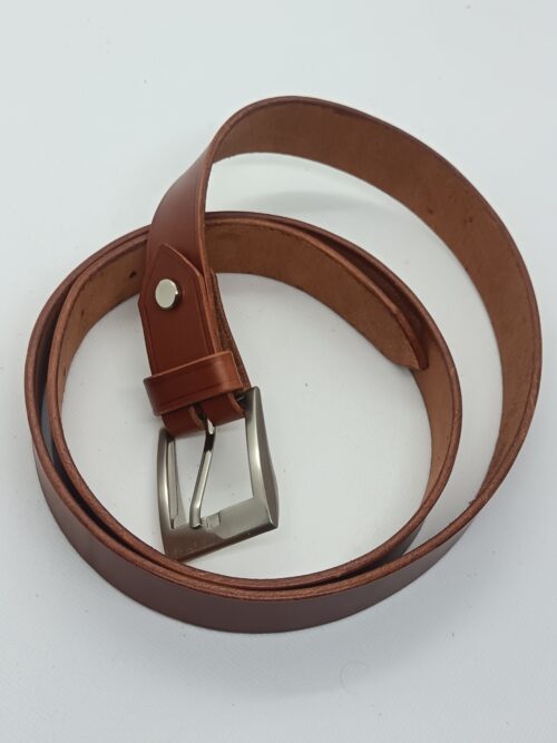 Ceinture cuir tannage végétal marron – Image 2