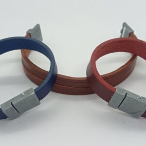 bracelet en cuir tannage végétal attache métallique aimantée